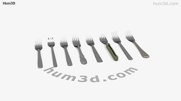 Fork 3D model by 3DModels.org