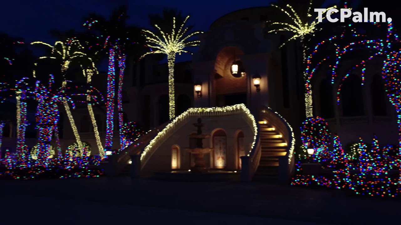 Dec. 13, 2018 Drone video of Jensen Beach mansion lit for Christmas by