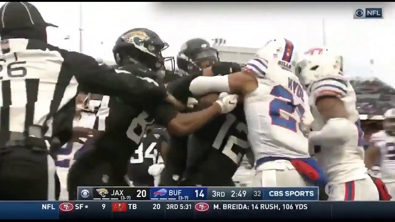 Leonard Fournette and Shaq Lawson Fight! | Bills vs Jags. | NFL 2018