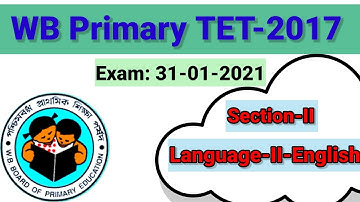WB Primary TET-2017 English question paper with answer || Primary TET-2021 English paper with answer