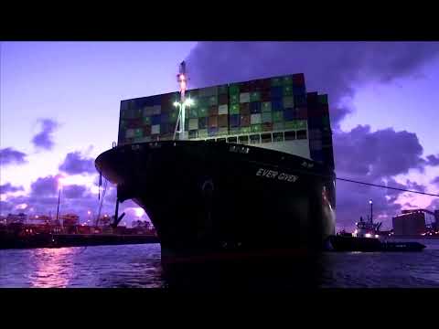 Ever Given container ship arrives in Rotterdam