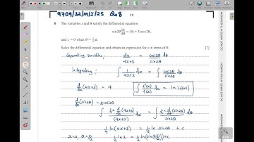 9709/32/M/J/25 -- A LEVEL PURE MATHEMATICS 3 PAPER 32 MAY/JUNE 2025 PART 2 (QNS 7 - 11)