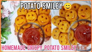 POTATO Smiley?||Homemade crispy crunchy smiley recipe?? easy to make ||nazima Khan