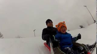 Tobogganing with Brandon