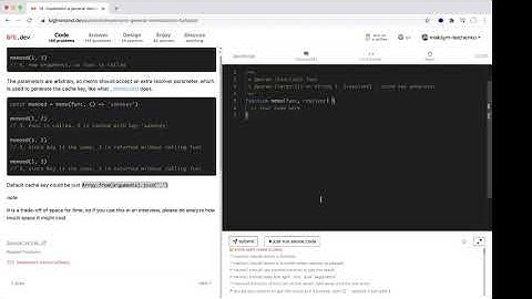 bigfrontend.dev #14. Implement a general memoization function - `memo()`
