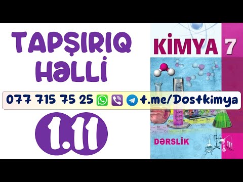 1.11. Avaqadro qanunu. Qazların molyar həcmi (7-ci sinif kitabındakı tapşırıqlar)