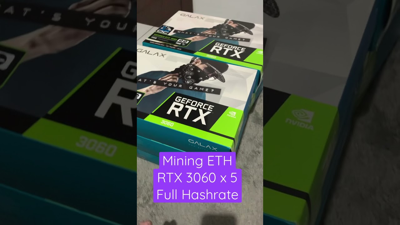 Mining ETH RTX 3060 X 5 full Hashrate 