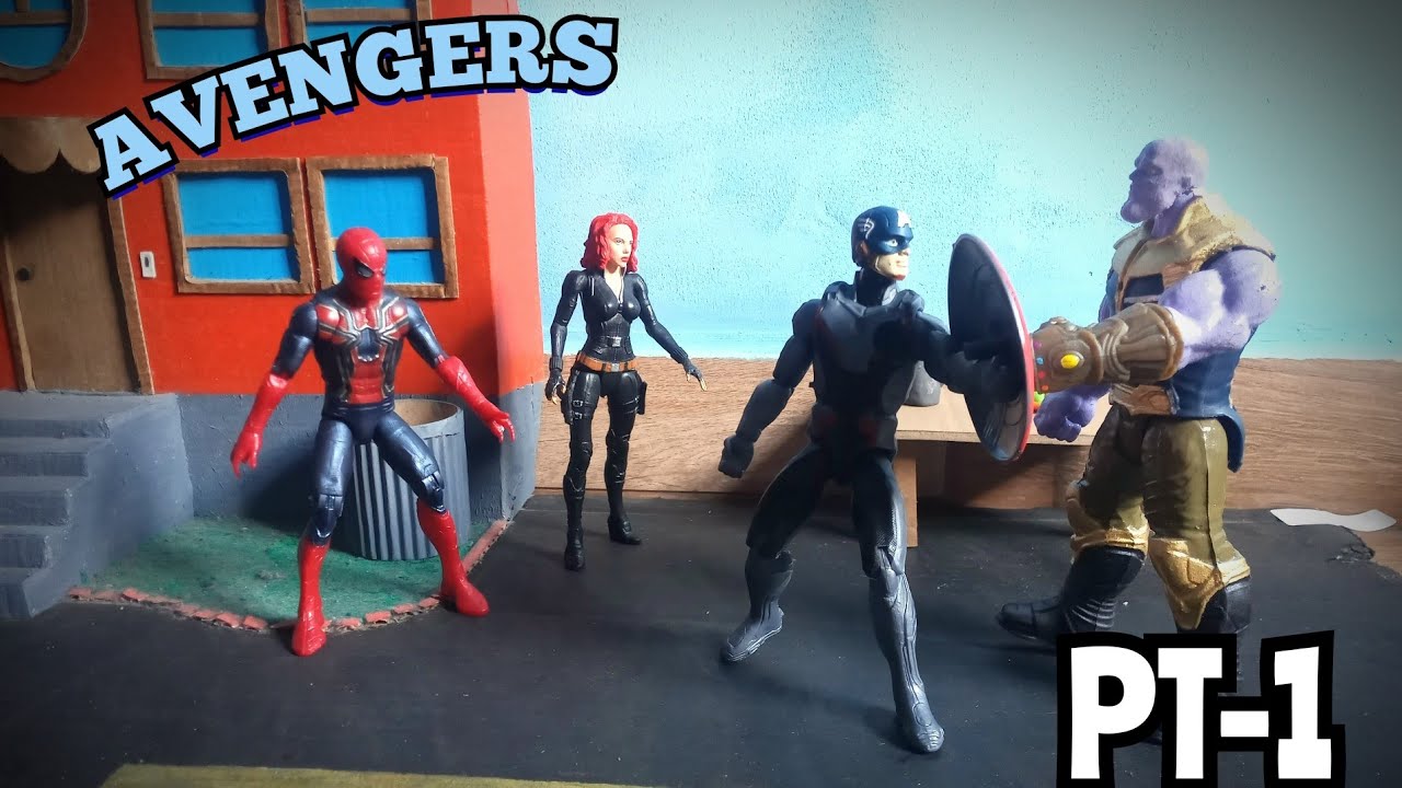 avengers vs thanos stop motion fight !!! #stopmotion #marvel - YouTube