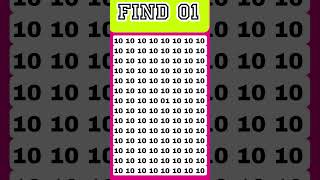 Find 01 😱🤔 join for more puzzle 🧩#viral #brainteasers #number #shorts #treanding #pypシ #quiz # new