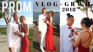 PROM 2018 VLOG + GRWM | prom makeup, prom hair, taking pictures, meeting my crazy friends!