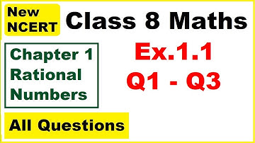 Class 8 Maths | Ex.1.1 Q1 - Q3 | Chapter 1 | Rational Numbers | New NCERT