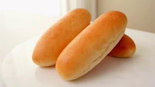 松软湿润的烫种法热狗面包 Soft & Fluffy Hot Dog Buns with Yudane, Homemade Hot Dog Bread,  Dinner Buns