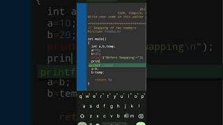C Program Swapping Of Two Numbers