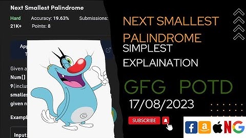 Next Smallest Palindrome | gfg potd today| POTD | GFG Problem of the Day | C++ | @CodeThurst