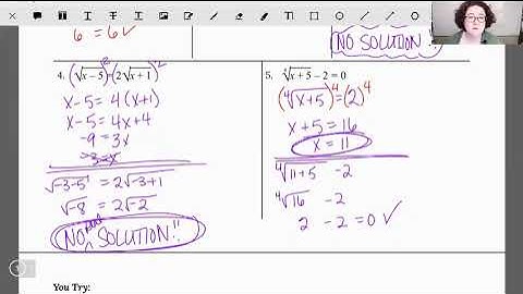7-5 Video (S2): Solving and Graphing Radical Equations/Functions