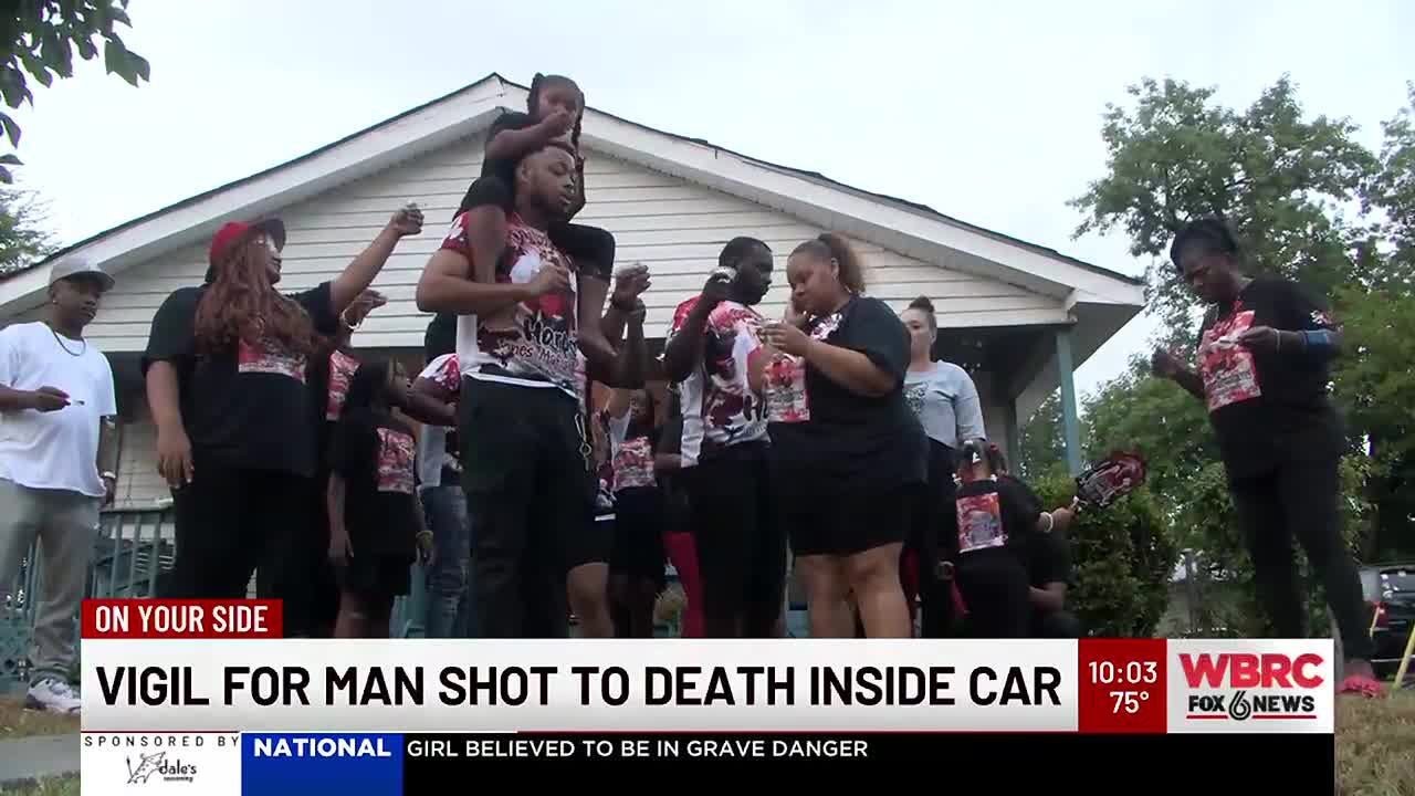 Vigil for man shot to death inside car - YouTube