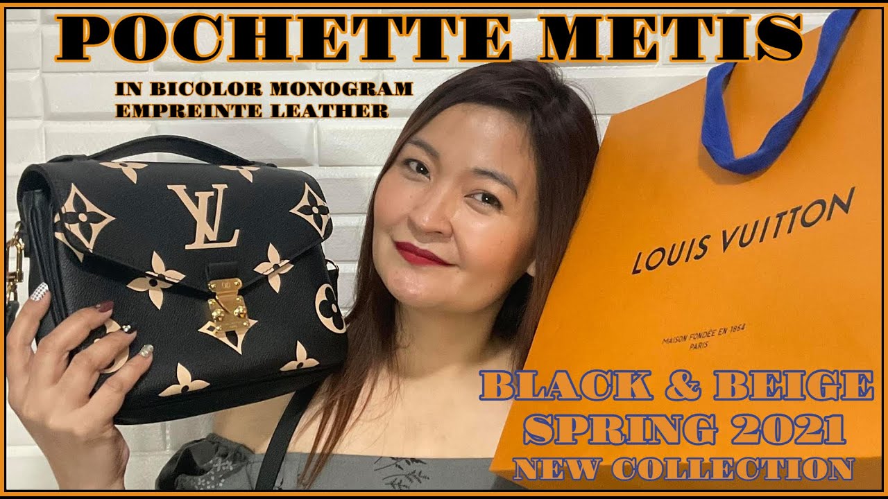 LOUIS VUITTON Bicolor Monogram Empreinte Bag Strap Black