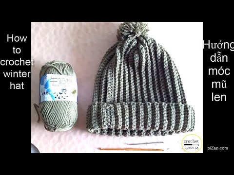 Video Crochet cable hat/ribbed hat/beanie- cách móc mũ len... - youtube