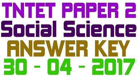 TNTET | Social science answer key 2017 |TET paper 2| latest answer key 30 april 2017