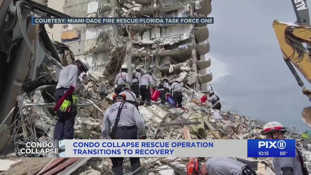 Condo collapse mission turns to recovery - YouTube