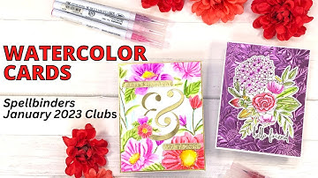 Watercoloring Embossing Folders, Diecuts, & Stamps | Spellbinders January 2023 Club Kits