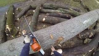 How to buck a log quickly and prevent splitting