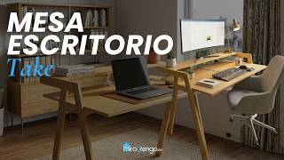 Mesa Escritorio Take Bambú Color Marrón 113 Cm - Miroytengo.es