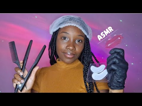 ASMR CASEIRO - CABELEIREIRA FAZENDO CHAPINHA NO SEU CABELO (com skin care de brinde e voz suave)💇‍♀️