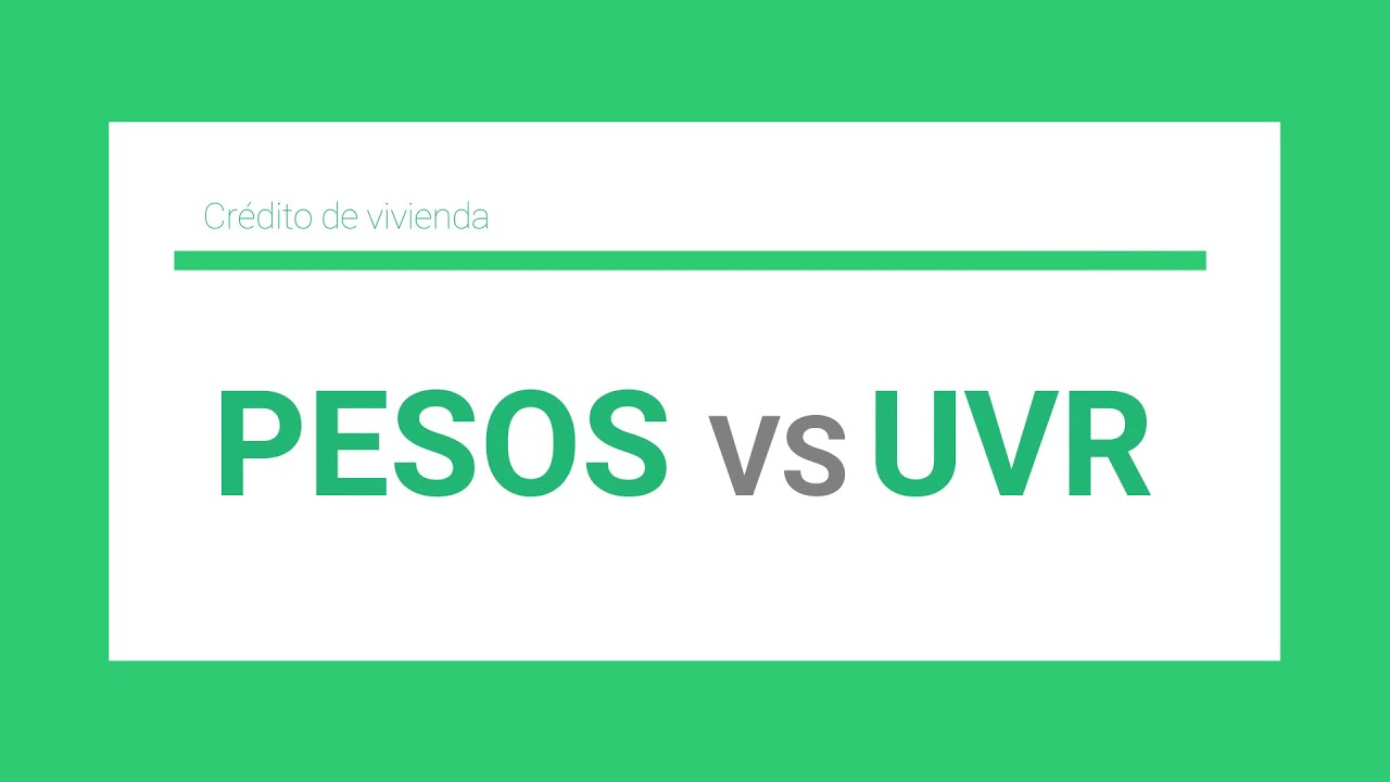 UVR o Pesos - ¿Qué es mejor para mi credito de vivienda? - YouTube