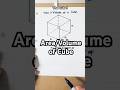 Formula to solve the area and volume of a cube #math #mathematics #trigonometry