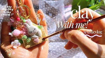 🐰✨How to Make a Fantasy Bunny Keychain | with DAS Air-Dry Clay #cutediy #diy #clay #craft #handmade 