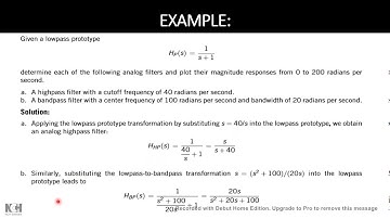 week 14 (A) IIR filter Design AND Bilinear Transformation Frequency Wrapping.