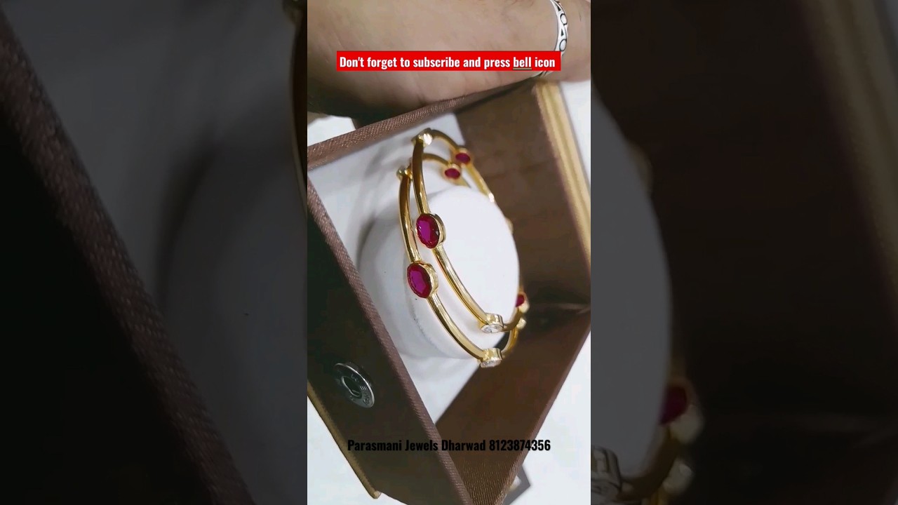 Gold Stone bangles 