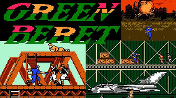 Green Beret (FDS · Famicom Disk System) video game port | full game completion session for 1 Player🎮