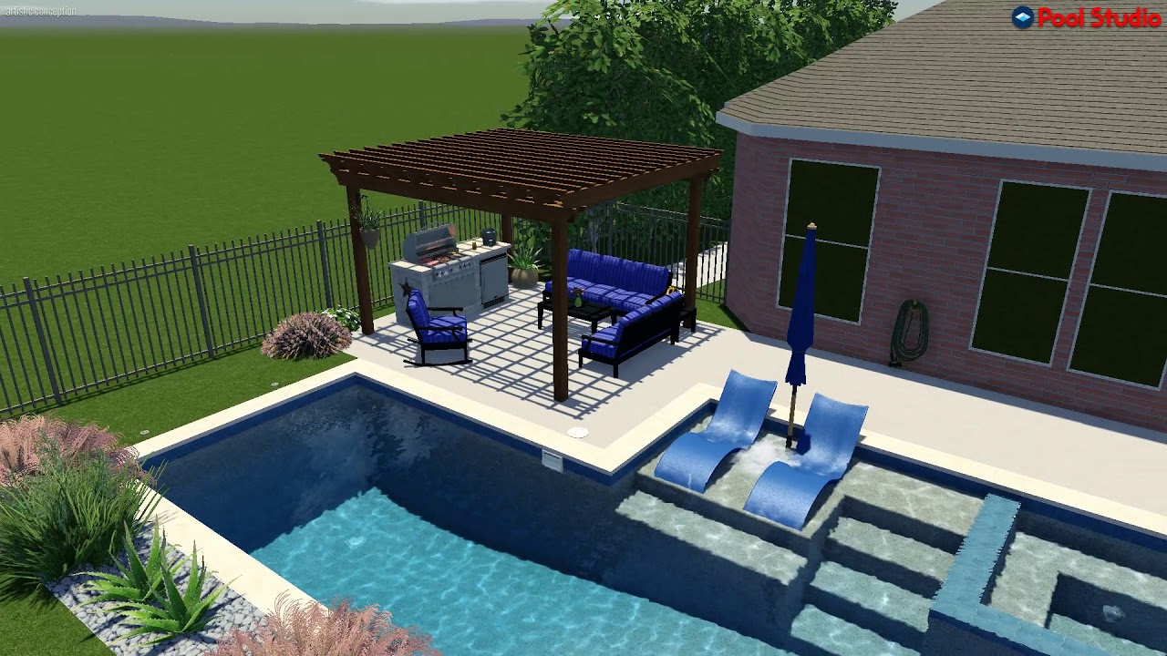 Colleyville Pool and Spa with Outdoor Living Area YouTube