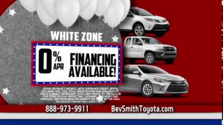 Red, White and Blue Savings Zone at Bev Smith Toyota in Fort Pierce