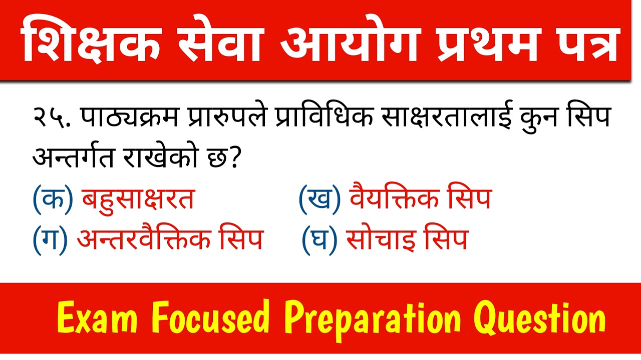 TSC First Paper Preparation 2082 | MCQ Set 11–30 | National Curriculum Framework 2076