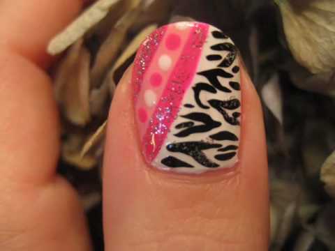 Valentine's Day Inspired Zebra Nail Tutorial (Live Video on Zebra)