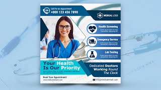 Medical Social Media Post Design | Medical Health Social Media Banner Design In Photoshop | Adobe CC