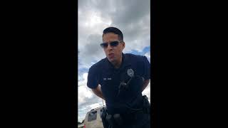 Pulled over for flipping off Lake Alfred Florida cop after he made an illegal lane change behind me.