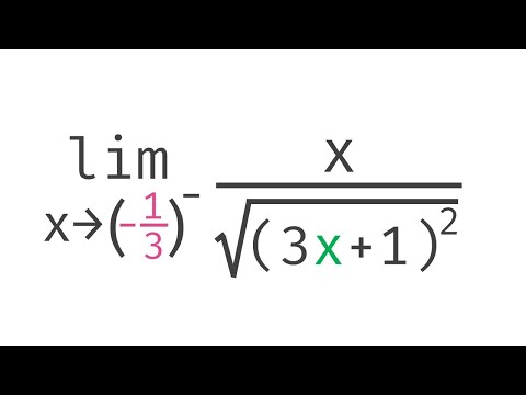 One-Sided Infinite Limit with Square Root x/sqrt((3x+1)^2) | Glass of Numbers