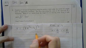 Edexcel M3 IAL Jan 2014 Q1 Variable acceleration - Lucy