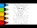 Disney princess drawing, colouring for kids ♥️????