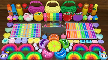 COLORFUL SLIME! Mixing random into GLOSSY SLIME! Relaxing Slime Video #149