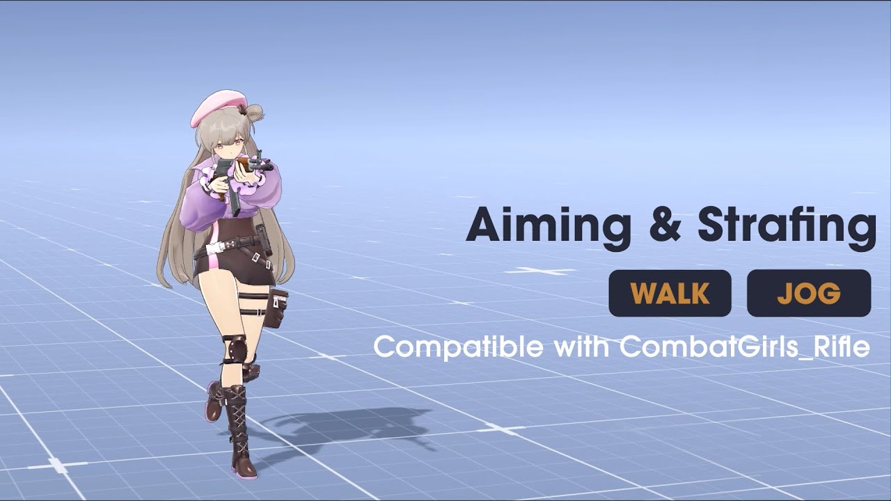 Female Rifle Animset - Walk&Jog, video preview 3