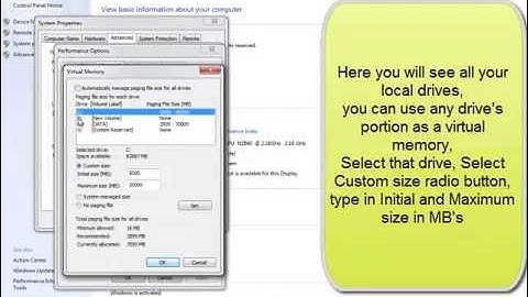 Boost your computer speed- Enable Virtual Memory