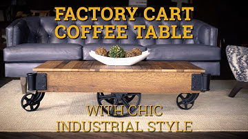 Reclaimed Barnwood Factory Cart Coffee Table