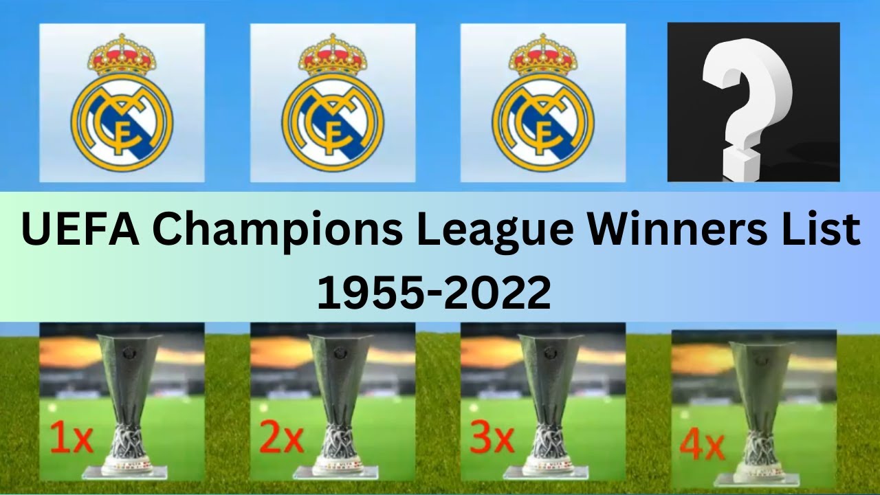 UEFA Champions League Winners List 1955 to 2022 UEFA Champions League