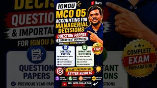 MCO 05 Accounting For Managerial Decisions Question Papers and Important Questions #shortsfeed