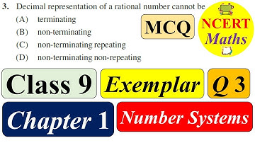 NCERT Class 9 Maths Chapter 1 Exemplar | Question 3 | MCQ | Exercise 1.1 | number systems | CBSE